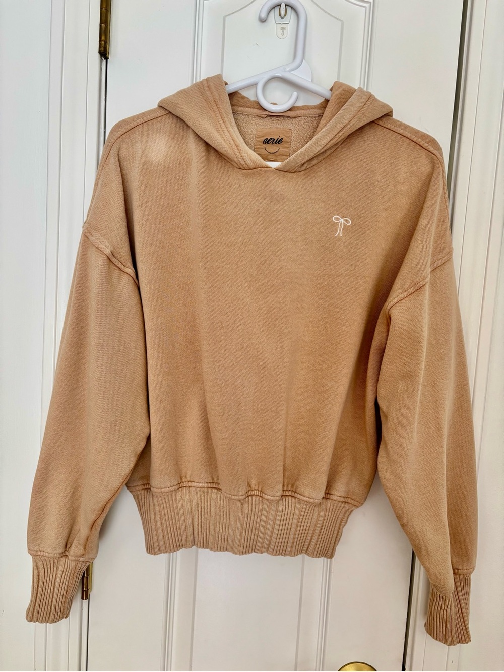 aerie women’s Tan Crewneck Hoodie